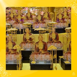 DBC - Offering Golden Umbrella, Flower & Staff to Ksitigarbha Bodhisattva (Limited Quantity)