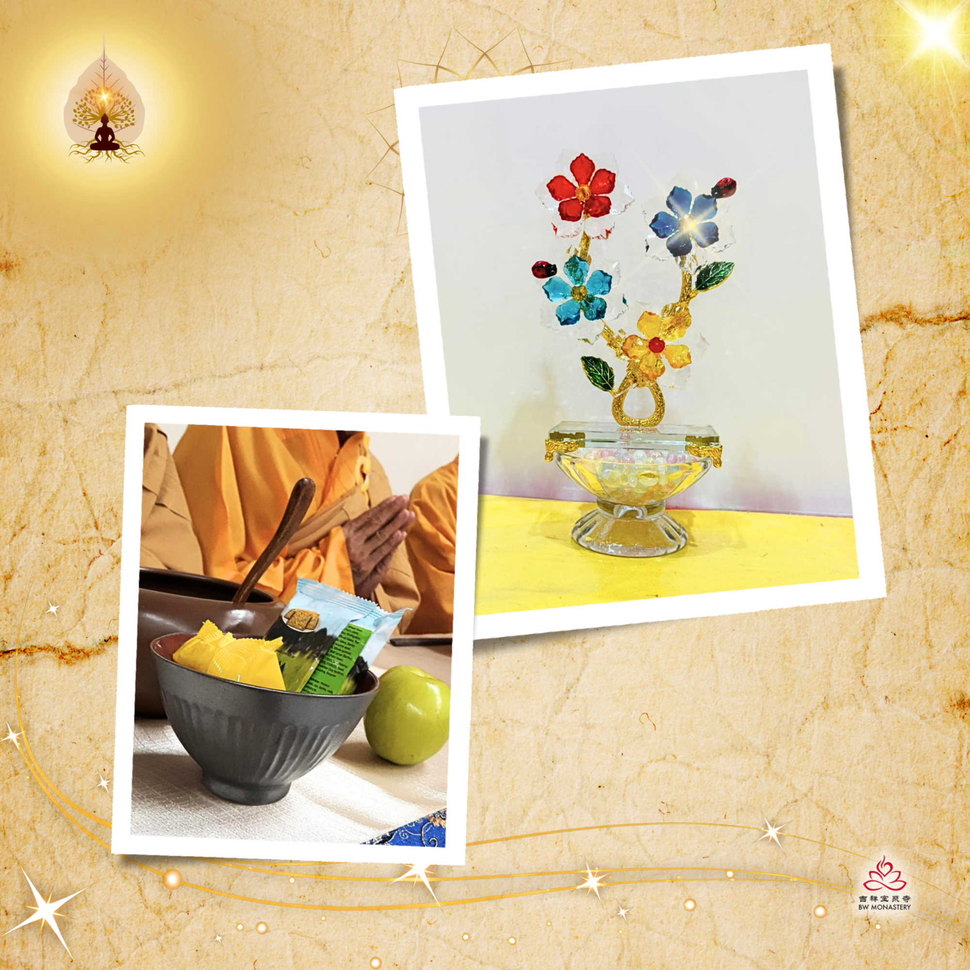 VD - Four Colors Four Vows The Radiant Crystal Flowers (or With A 2-Day Dana Offering) *Limited Quantity